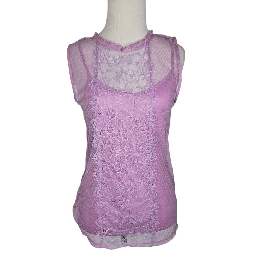 NWT Express 2010s Victorian Lace Blouse Fairy Feminine Lavender Women Small